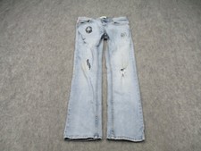 Levis 511 Jeans Boys 27x27 14 Slim Fit Blue Denim Distressed Youth Embroidered