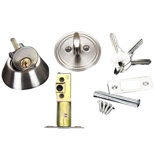 Interior Exterior Round Door Knobs with Lock and Key Easy to Install