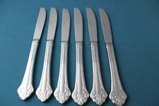6 Dinner Knives Solid Reed Barton Select ELEGANTE Stainless China NEW 9 3/8"