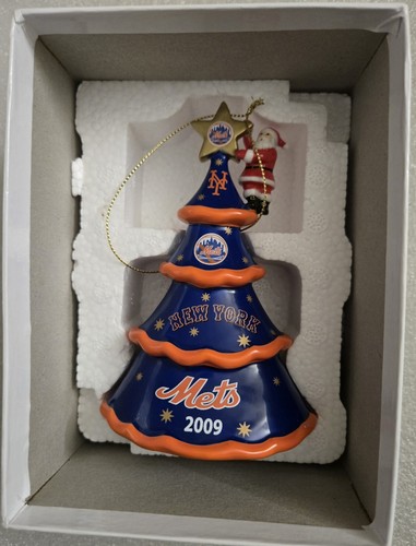 Danbury mint 2009 New York Mets Christmas Tree Ornament with Free Pin - Picture 2 of 5