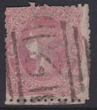 c. 1860 VIC 4d Red QV Beaded Ovals Victoria Australia    REF: QVB101