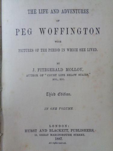 1887 THE LIFE & ADVENTURES OF PEG WOFFINGTON by MOLLOY THEATRE DRURY LANE DRAMA^ - Picture 3 of 12