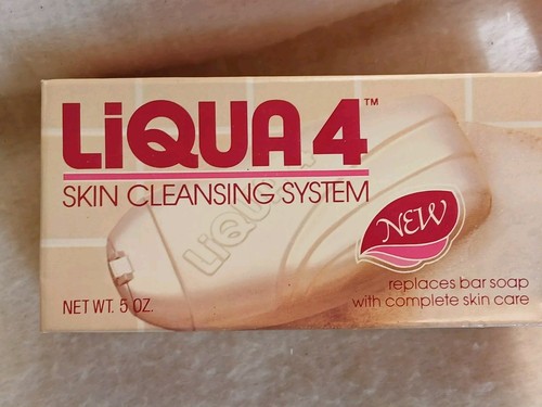 Sistema de limpieza de piel Liqua 4 vintage años 80 reemplaza jabón en barra 5 OZ utilería - Imagen 2 de 9