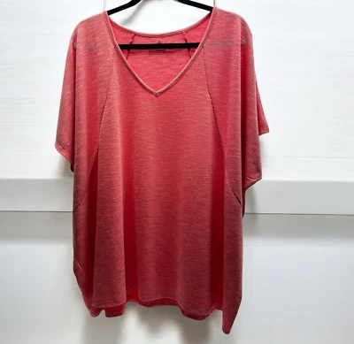 Livi Lane Bryant Lightweight Short Sleeve Sweatshirt V Neck Plus Size 22/24 Pink - Image 1 of 4
