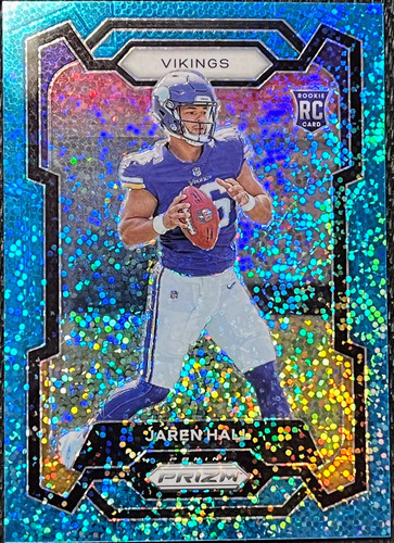 2023 Panini Prizm #367 JAREN HALL Rookie Blue Sparkle Prizm /96 (RC, PAR) Viking