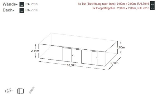 NEU! Blechgarage 10x5 Blechhalle Gartenhütte, Werkzeugcontainer, Geräteschuppen - Bild 11 von 11