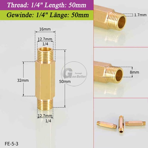 Adaptadores de extensión BSPT 1/8" 1/4" 3/8" 1/2" latón macho a macho accesorios de pezón - Imagen 11 de 20