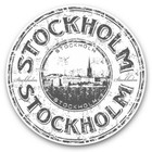 2 x Vinyl Stickers 30cm (bw) - Blue Stockholm Sweden Travel Stamp  #40328