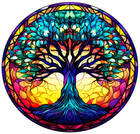 5D Stained Glass Diamond Painting Kits for Adults, Tree of Life Diamond Art Kits