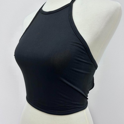 Schwarzes Träger-Crop-Top Criss Cross rückenfrei Neckholder Damen Größe M - Bild 5 von 12