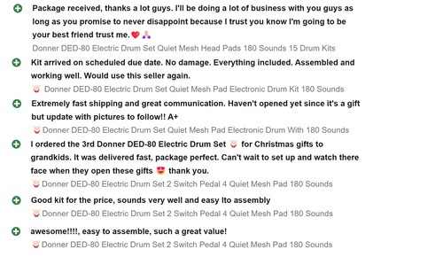 🥁 Donner DED-80 E-Drum Set Quiet Mesh Pad 15 Drum Kit 180 Sounds | GRAU - Bild 13 von 17