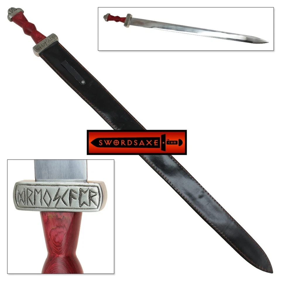 Viking Drengskapr Honor Dueling Sword Stainless Steel Blade Hardwood Handle Etch - Image 3 of 3