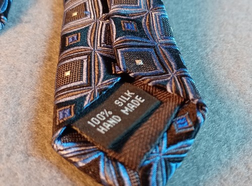 Bruno Piatelli silk necktie, blue geometric pattern - Picture 4 of 5
