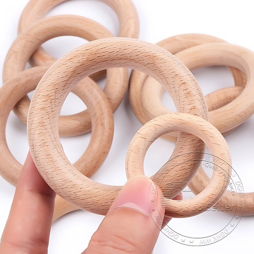 Natural Wooden Linking Rings Crafts Hoops - Choice of Sizes-Plain Organic DIY - Picture 5 of 11