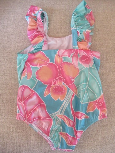Kiddy Flowers One Piece Swim Maui Ruffle Girls 8 Kenny RUNS SMALL - Picture 2 of 2