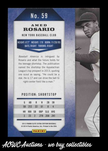 2013 Panini Elite Extra #59 Amed Rosario - Bild 2 von 2