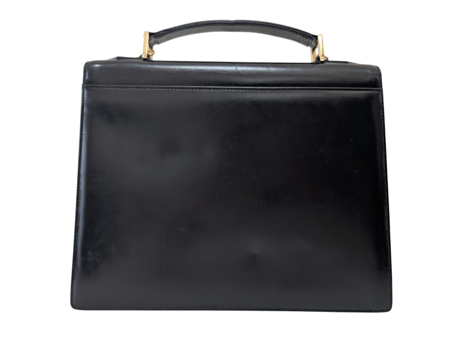 Borsa a mano Yves Saint Laurent in pelle verniciata nera vintage YSL autentica
