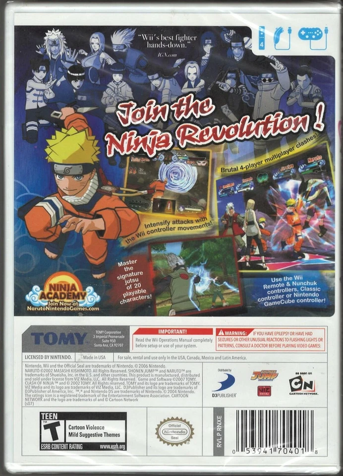 Naruto: Clash of Ninja Revolution WII (Brand New Factory Sealed US Version) Nint - Image 2 of 2