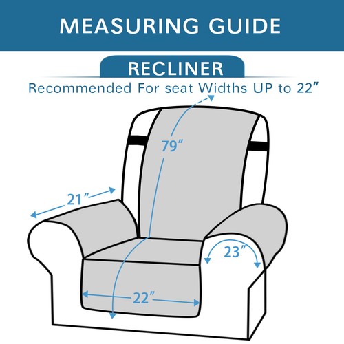 Recliner Chair Cover Slipcover Reversible Protector Anti-Slip Sofa Slipcover - Picture 28 of 62