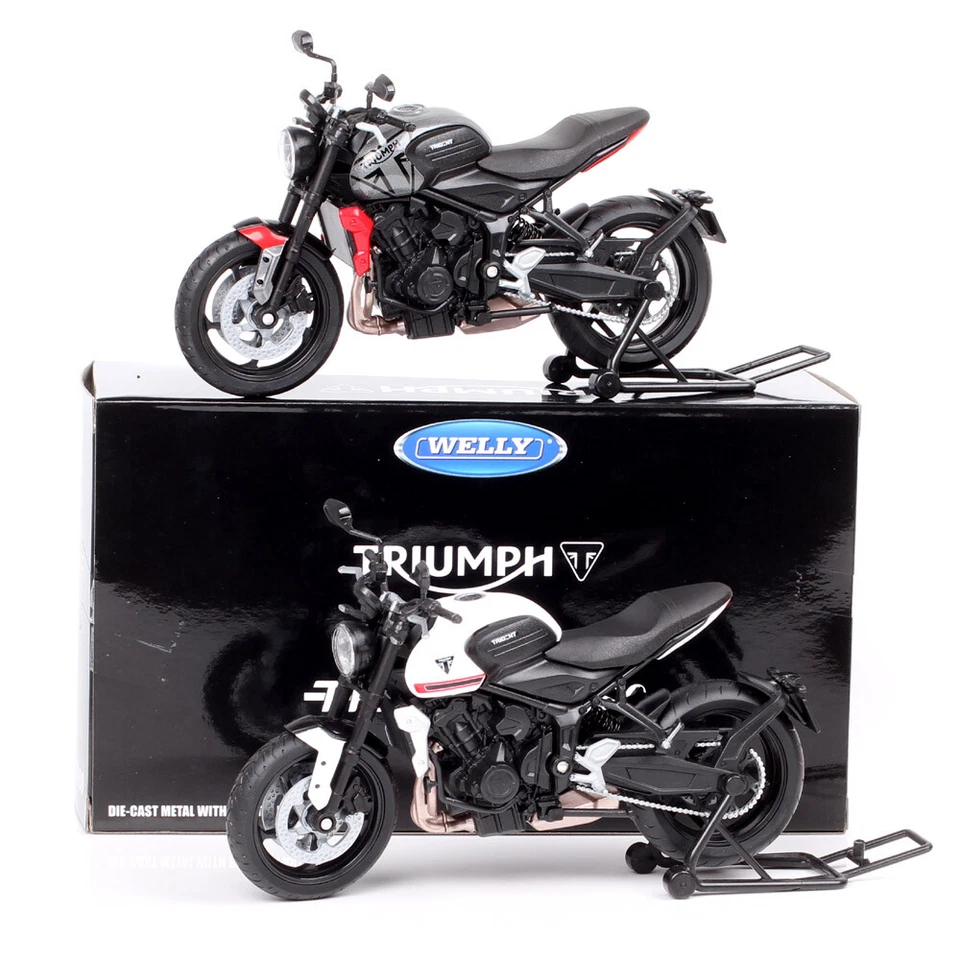 Welly escala 1/12 Triumph Trident 660 2021 diecast motocicleta modelo bicicleta de juguete Foto 2 de 4