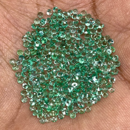Lotto 50 pezzi smeraldi colombiani naturali 1,9 mm pietre preziose sfuse taglio diamante tondo - Foto 11 di 18