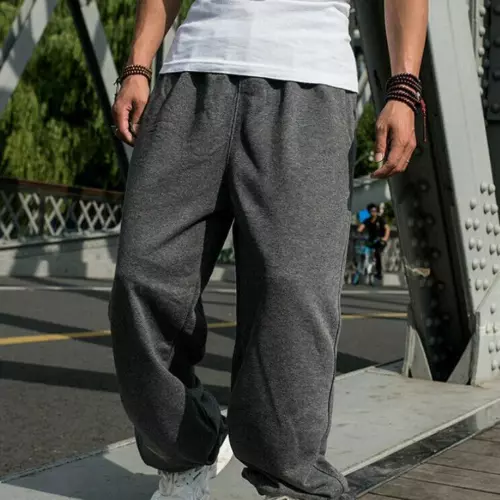 Hombres Pantalones Sueltos Hip Hop Deportes Informales Pantalones de Sudadera Cintura Elástica Pantalones Sueltos - Imagen 15 de 16
