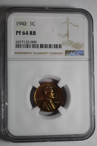 1942 Lincoln Wheat Cent Proof NGC PF64 RB