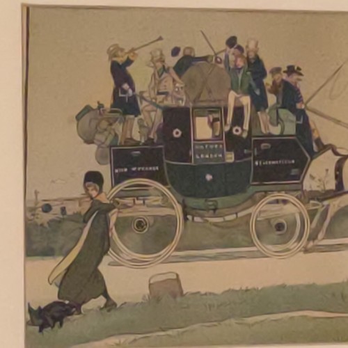 Antiker 1899 CECIL ALDIN DRUCK "THE OXFORD COACH 1830"  - Bild 3 von 8