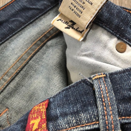 7 For All Mankind Sz 32 Vintage Straight Rainbow Horn Pocket Jeans - Picture 9 of 12