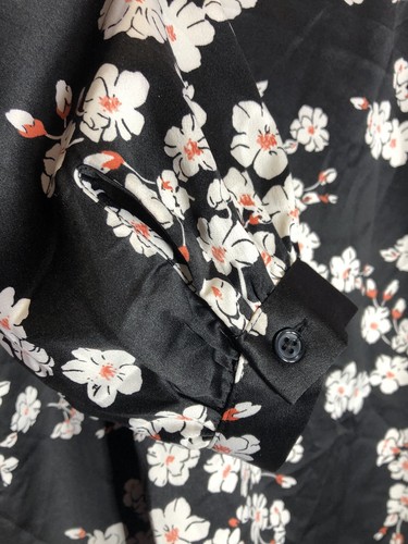 New With Tags (Forever 21+) 1X XL? Dress Black White Flowers Long Sleeve R18 - Picture 4 of 12
