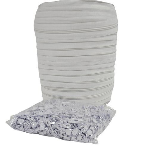 White Continuous Zip No5 Nylon chain and Auto lock sliders Upholstery Cushions+ - Picture 7 of 12