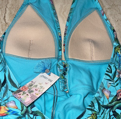 BRaND NEW Johnny Was TAINA Ruched Halter One-Piece Swimsuit Size S. - Picture 7 of 20