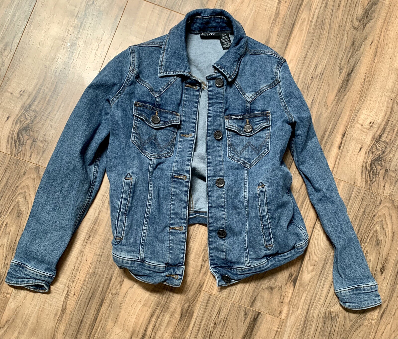 Wrangler Women's Retro Denim Jacket Black SIZE SMALL Mint Jean Cowgirl | eBay Wrangler Women's Retro Denim Jacket Black SIZE SMALL Mint Jean Cowgirl | eBay