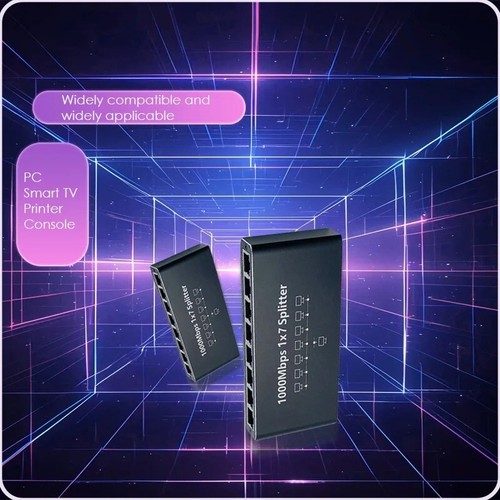 Gigabit Ethernet Splitter Adapter RJ45 LAN 1 in 7 out 1000Mbps Anschluss Dock - Bild 6 von 12