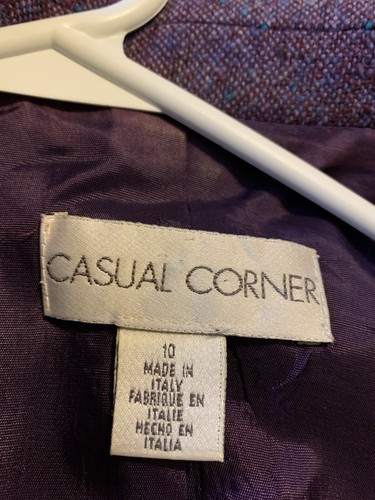 Casual Corner Skirt Suit Size 10 3-Button Jacket Back Zip Skirt Purple Wool Blen - Picture 11 of 16