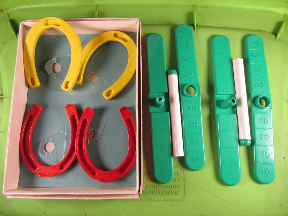 Juego de lanzamiento de anillo original 1942 - Completo - Juego de lanzamiento de zapatos de caballo vintage #10 Foto 3 de 4