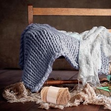 Chunky Wool Yarn Summer Bulky Yarn for Pillow Scarf Knitted Blanket Mat dark