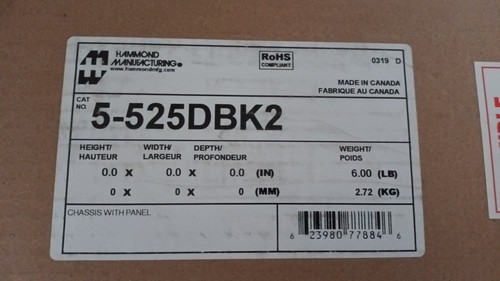 Hammond 3U 19" Rack Mount Chassis Panel 5-525DBK2 - Picture 3 of 3