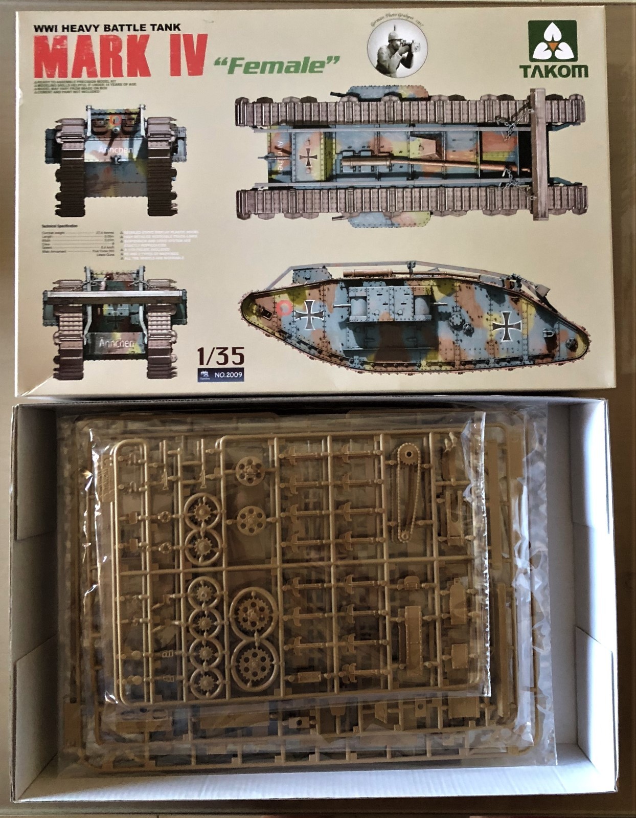 TAKOM 2009 - Mk.IV FEMALE WWI HEAVY BATTLE TANK - 1 35 PLASTIC KIT TAKOM 2009 - Mk.IV Mk.IV Mk.IV FEMALE WWI HEAVY BATTLE TANK - 1 35 PLASTIC KIT 7a592f