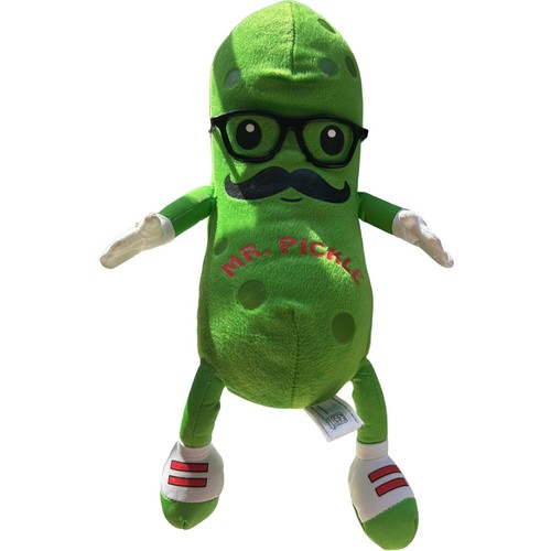 Mr. Pickle Fiesta Green Plush Stuffed Animal Mustache Glasses Soft Toy - Foto 2 di 8