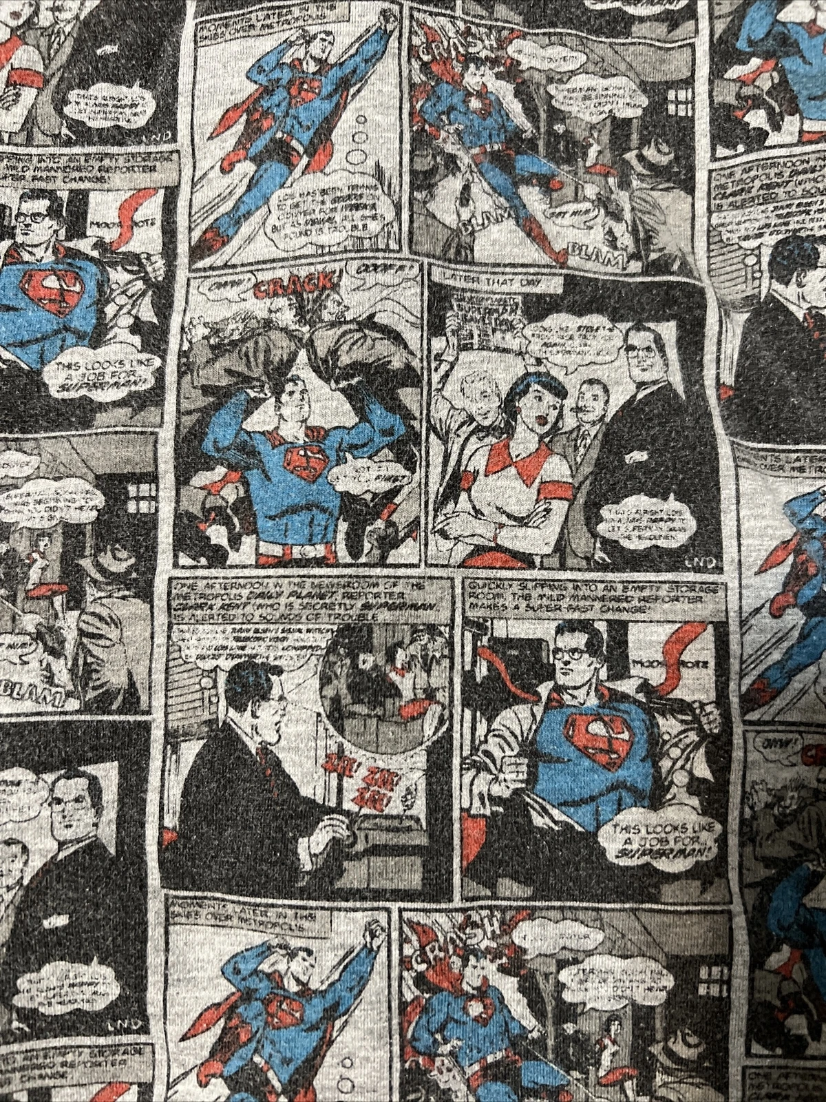 Men's Superman DC Jacket Small Black Gray Button Up Comics Retro Hero Sweatshirt