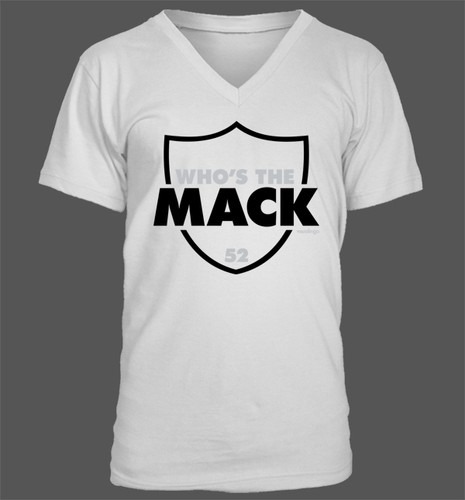 Quién es el Mack - Camiseta con cuello en V - Oakland Raiders Football NFL Khalil Mack - Imagen 4 de 4