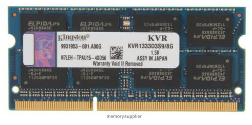 KVR1333D3S9/8G Kingston 8GB PC3-10600 DDR3-1333MHz non-ECC Unbuffered CL9 SoDimm