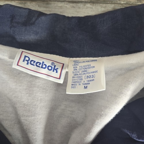 Vintage Mens Large Reebok Windbreaker Y2k Jacket Purple Yellow Blue Striped M - Picture 6 of 7