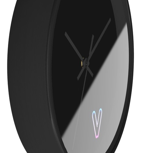 Minimalist Wall Clock black neon V design - Picture 7 of 7