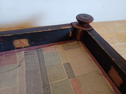 Antique William IV Rosewood Footstool c. 1830s, Upholstered in Pink Draylon - Picture 16 of 21