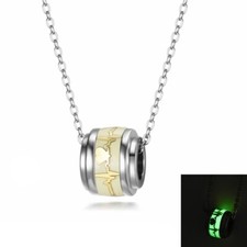 Fashion Luminous Heartbeat Necklace Pendant Stainless Steel Boy's Girl's Gift