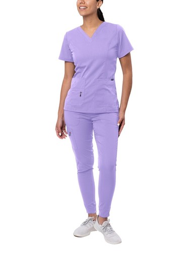 Adar Pro Flawless Plus Scrub Set Women Elevated V-Neck Top & Jogger Scrub Pants - Picture 36 of 224