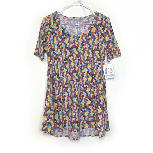 LuLaRoe Perfect T Swing Top Damen XS Mehrfarbig Waben Neu mit Etikett - Bild 1 von 4