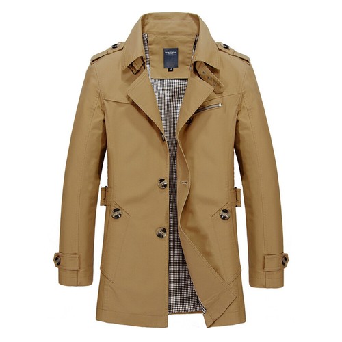 Men's Winter Warm Long Jacket Overcoat Top Trench Coat Formal Outwear - Picture 27 of 29